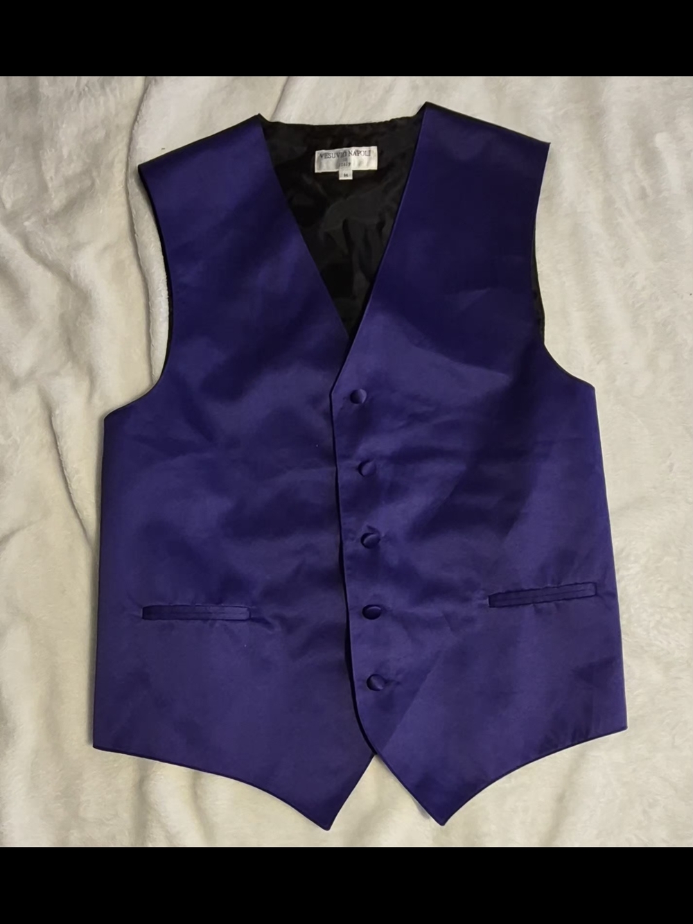 Vesuvio Napoli Classic Purple Satin Men's Dress Vest